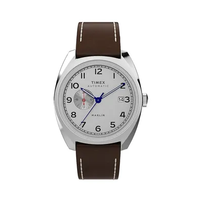 Marlin Sub-Dial Stainless Steel Leather Strap Automatic Watch TW2V62000V3