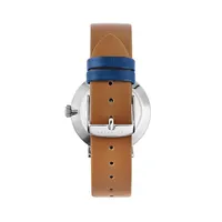 Dempsey Stainless Steel & Leather Strap Watch BKPDPS3019I