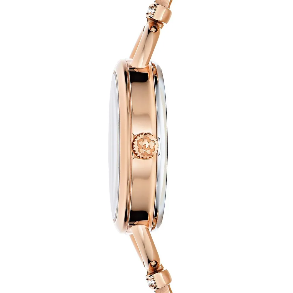 Lilabel Jewel Rose Goldtone Stainless Steel & Chain Bracelet Watch BKPLIS3019I