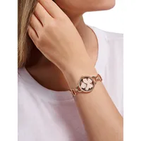 Lilabel Jewel Rose Goldtone Stainless Steel & Chain Bracelet Watch BKPLIS3019I