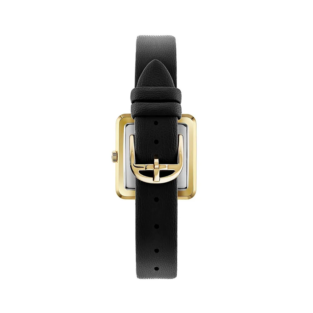 Mayse Goldtone Stainless Steel & Vegan Leather Strap Watch BKPMSS3019I