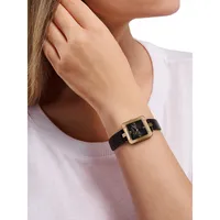 Mayse Goldtone Stainless Steel & Vegan Leather Strap Watch BKPMSS3019I