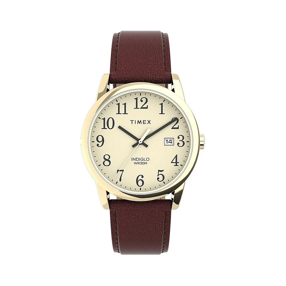 Easy Reader One-Time Adjustable Leather Strap Watch TW2V68900GP