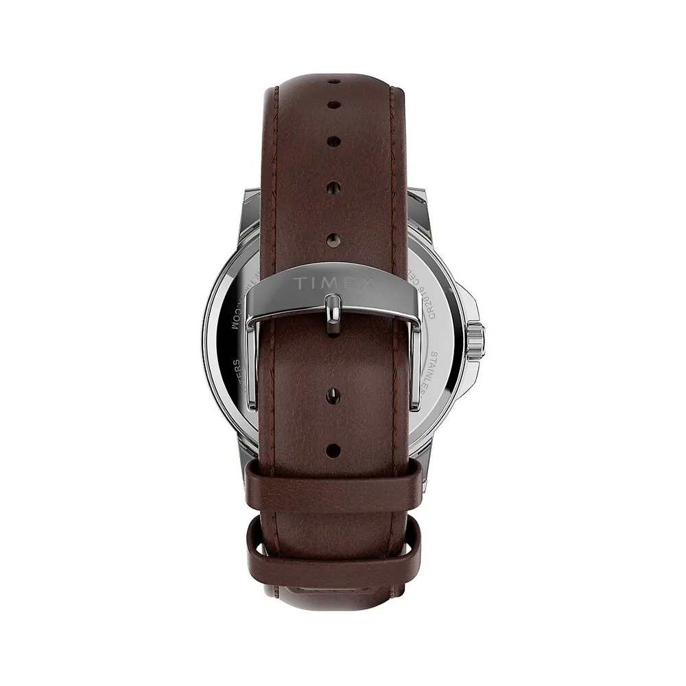 Dress Classic Brown Leather Strap Watch TW2V79200GP