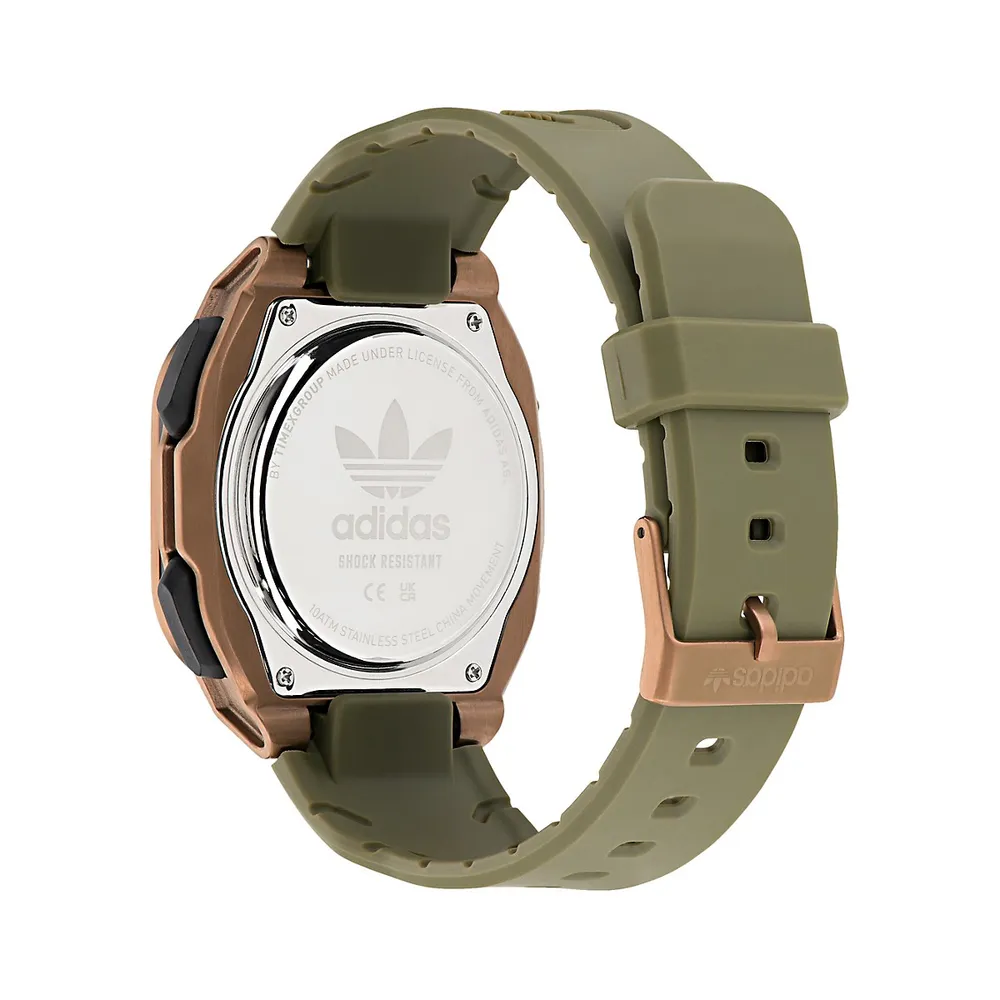 IP Bronze Case Green Resin Strap Watch AOFH235022I