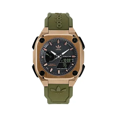 IP Bronze Case Green Resin Strap Watch AOFH235022I