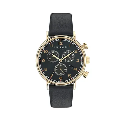 Barnett Backlight Black Eco Genuine Leather Strap Chronograph Watch BKPBAF3029I