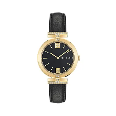 Darbey Black Leather Strap Watch BKPDAF3019I