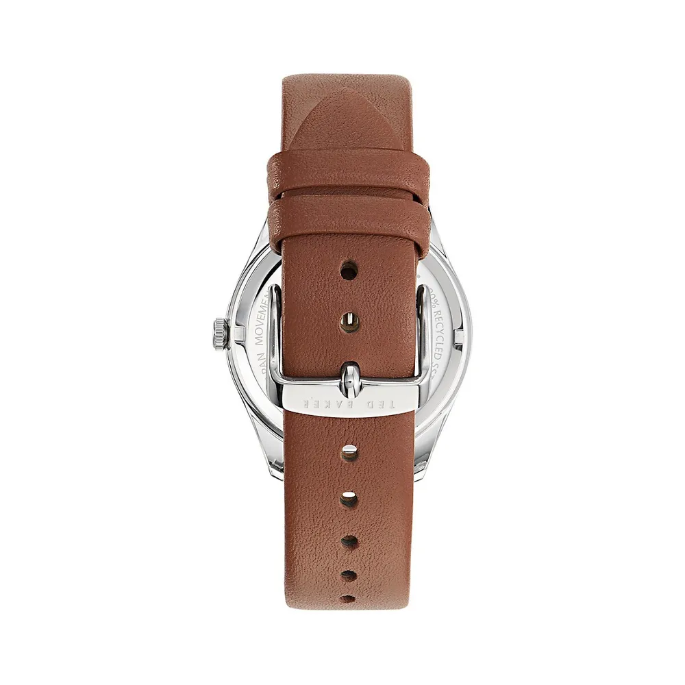 Leyton Tan Eco Genuine Leather Strap Watch BKPLTF3019I