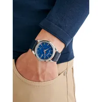 Leyton Blue Eco Genuine Leather Strap Watch BKPLTF3029I