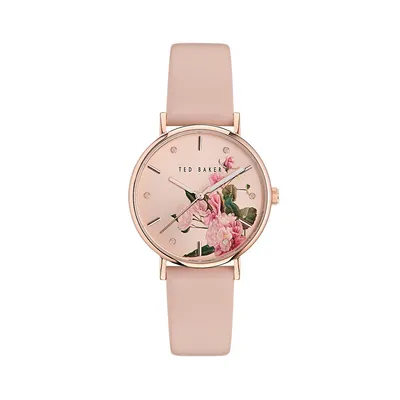 Phylipa Romance Pink Eco Genuine Leather Strap Watch BKPPHF3079I