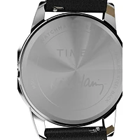 Timex Easy Reader x Keith Haring 12 3 6 9 Silvertone & Leather Strap Watch TW2W25400JR