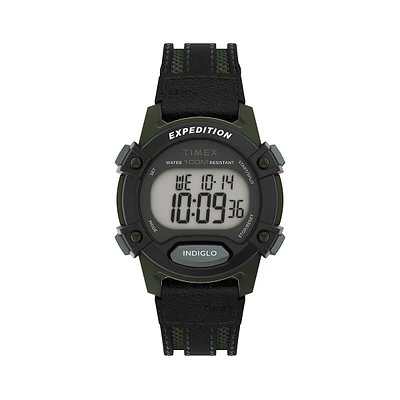 Expedition CAT5 Resin & Leather Strap Digital Watch TW4B287900GP