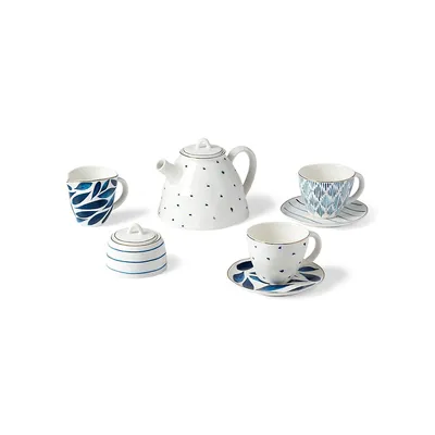 Blue Bay 9-Piece Porcelain Tea Set