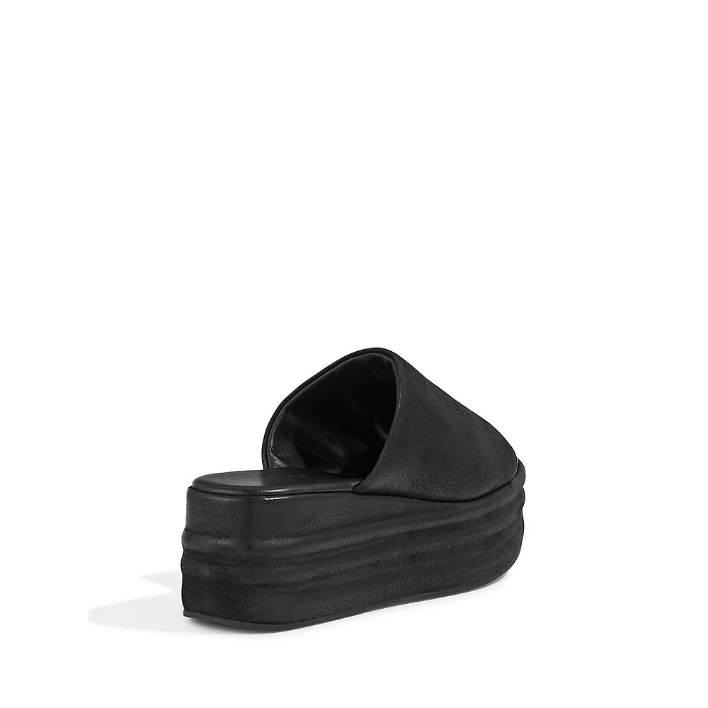 Harbor Flatform Leather Slide Sandals
