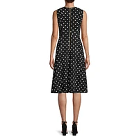 Polka Dot Sleeveless Midi Dress