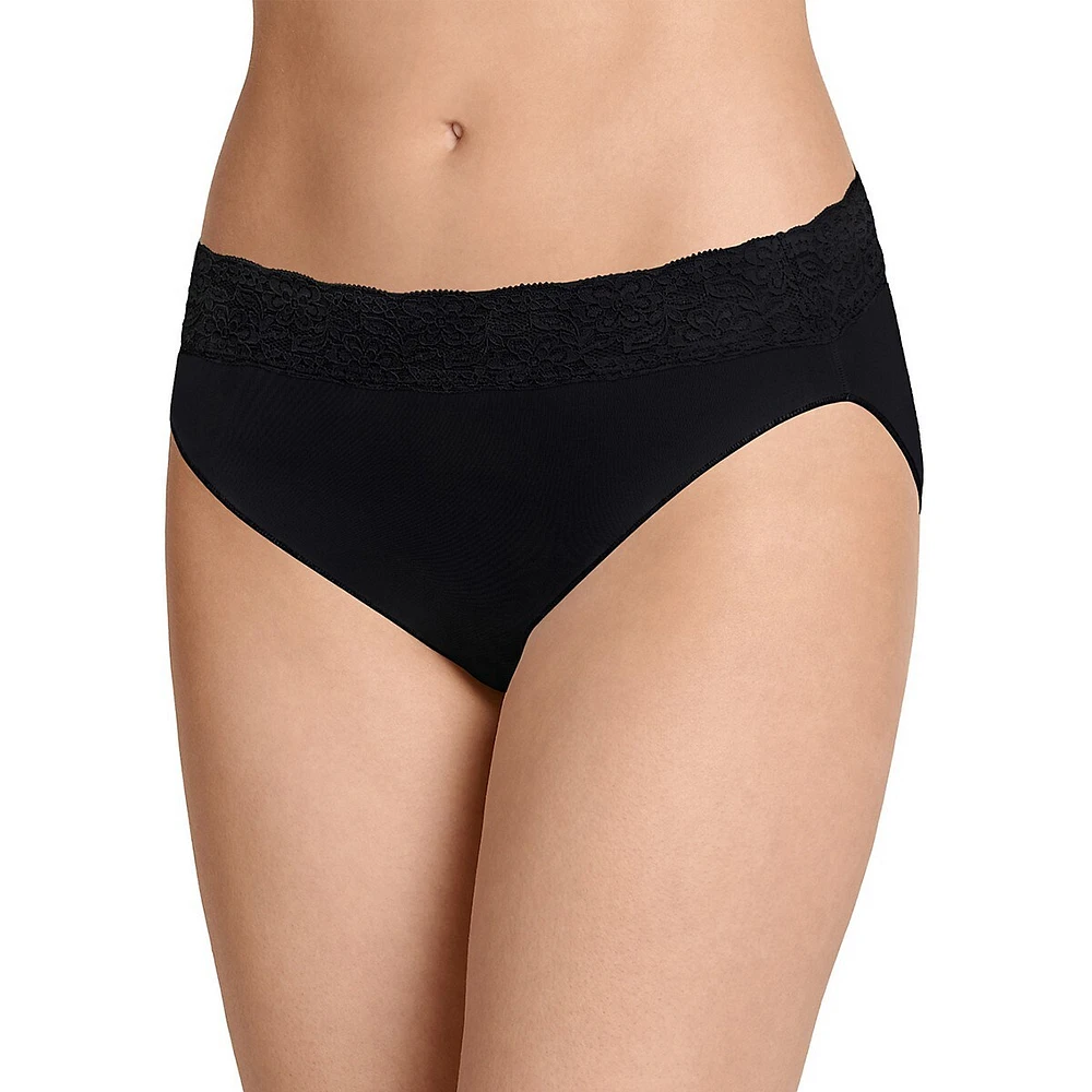 Culotte bikini en Tactel et dentelle No Panty Line Promise