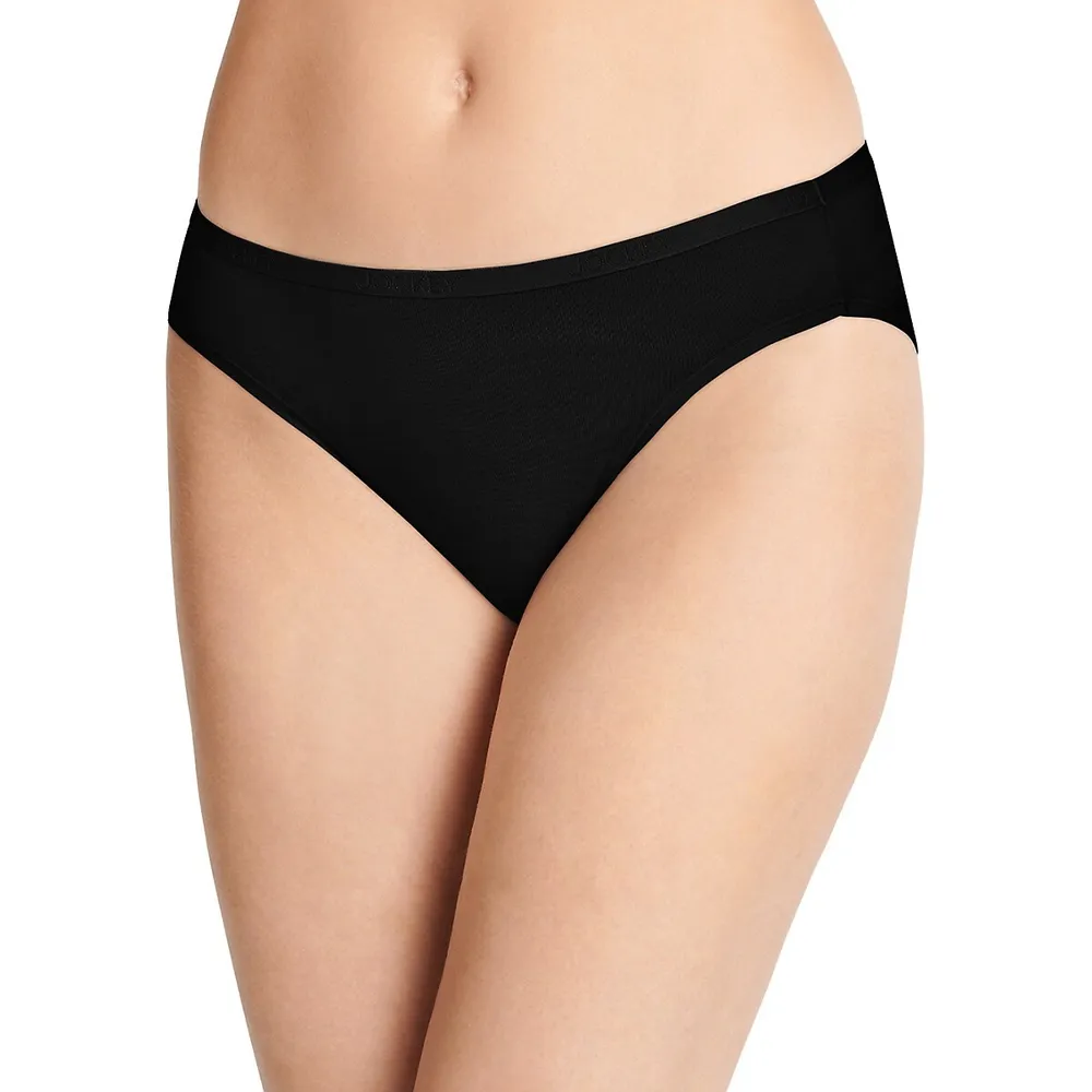 New 3 Jockey Organic Cotton Stretch Bikini Panties Soft & Comfortable Size  Large