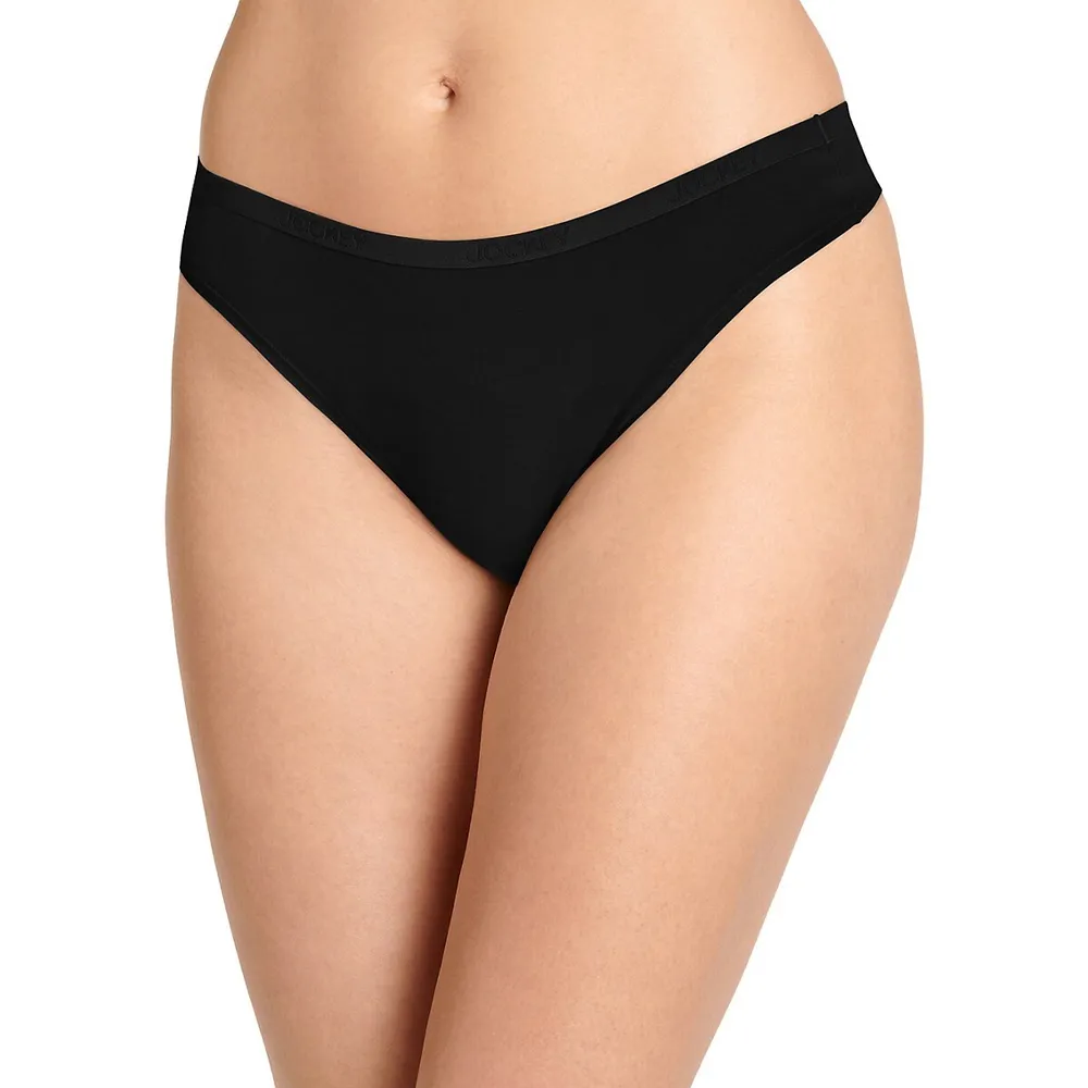 3-Piece Organic Cotton Stretch Logo Thongs