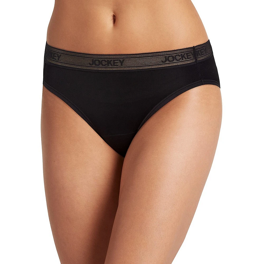 Jockey Worry Free Microfibre Stretch Moderate Absorbency Bikini Brief