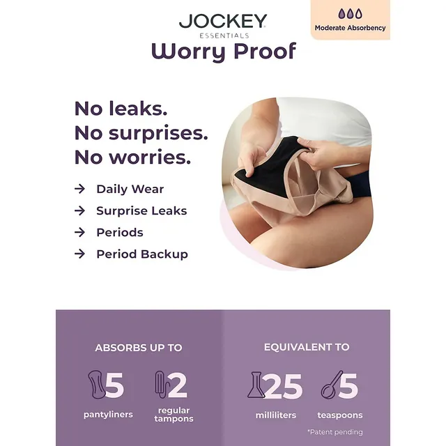 Jockey Worry Free Microfibre Stretch Moderate Absorbency Brief