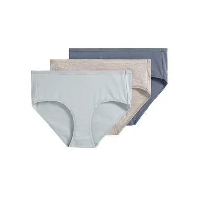 3-Pack Organic Cotton Stretch Logo Hipster Panty