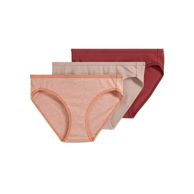 3-Pack Organic Cotton Stretch Logo Bikini Panty