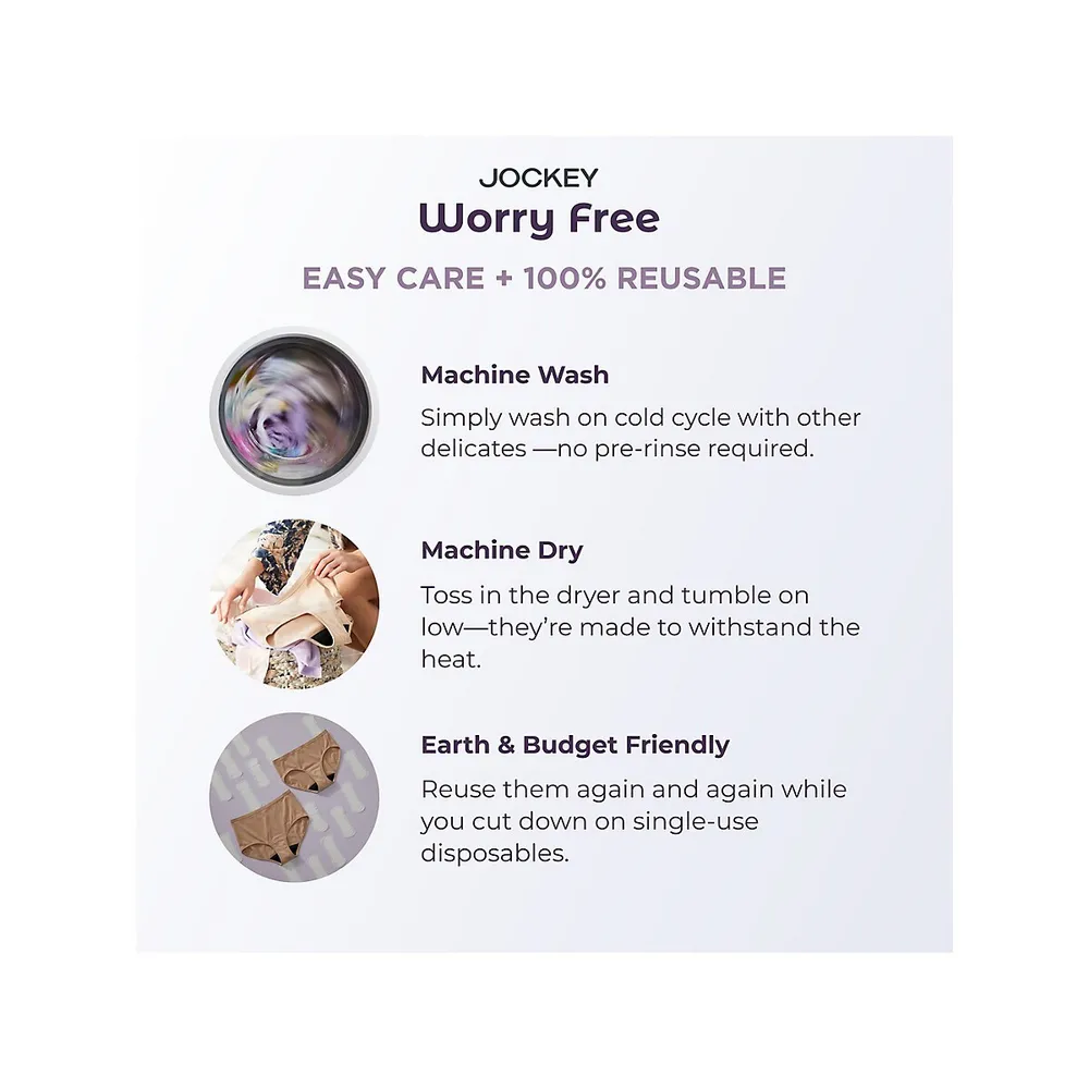 Worry Proof Moderate Absorbency Brief, Period and Bladder