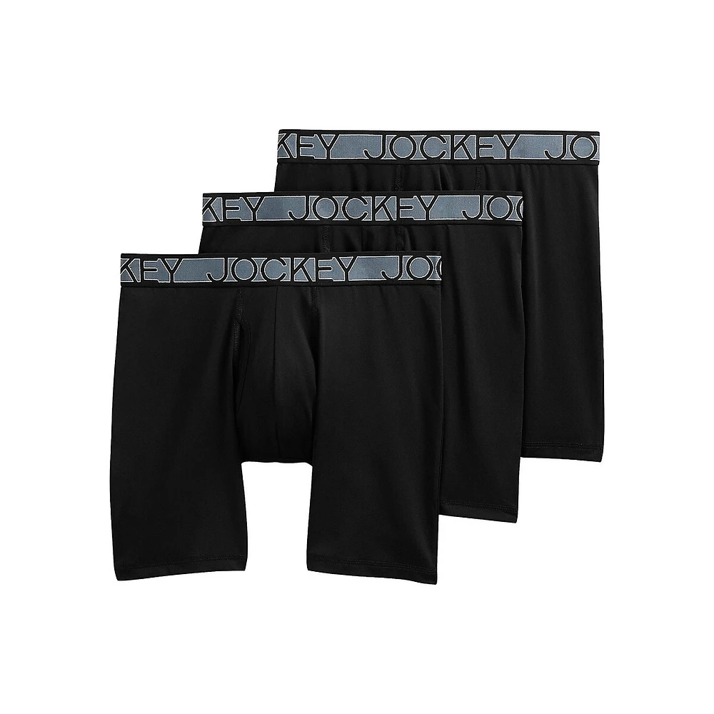 3-Pack Active Microfibre 9-Inch Long-Leg Boxer Briefs