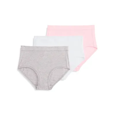 3-Pack Girl's Cotton Stretch Briefs