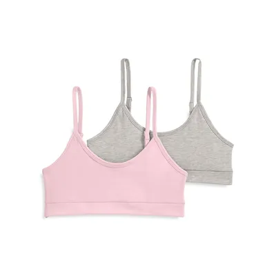 Girl's 2-Pack Cotton Stretch Bralettes