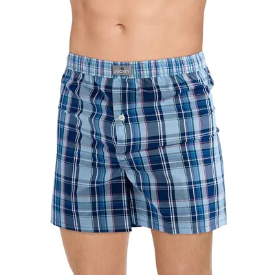 Relaxed-Fit Woven Cotton Boxer Briefs