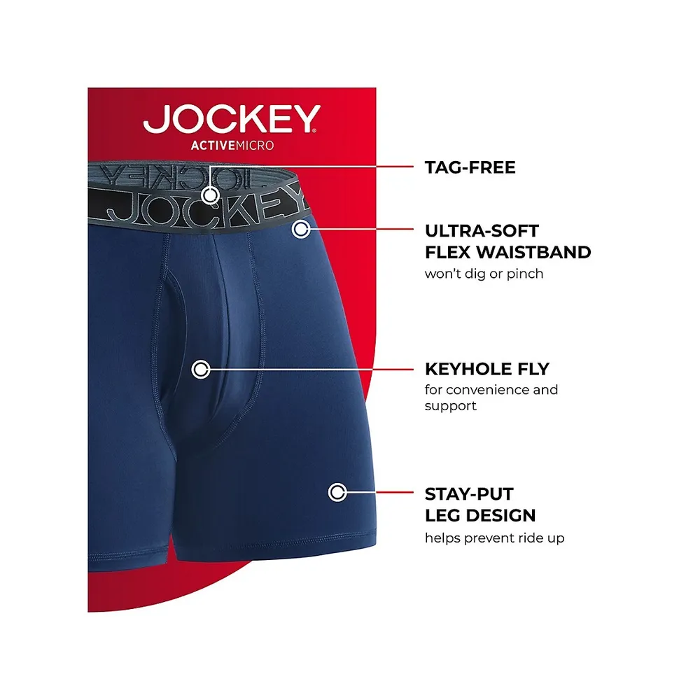 Jockey® Active Microfiber 5 Boxer Brief - 3 Pack
