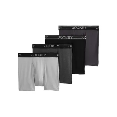 Everyday Casual Cotton-Blend 4-Pack Boxer Briefs