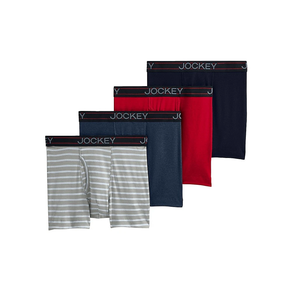 Caleçon boxeur ajusté en mélange de coton Everyday, paquet quatre