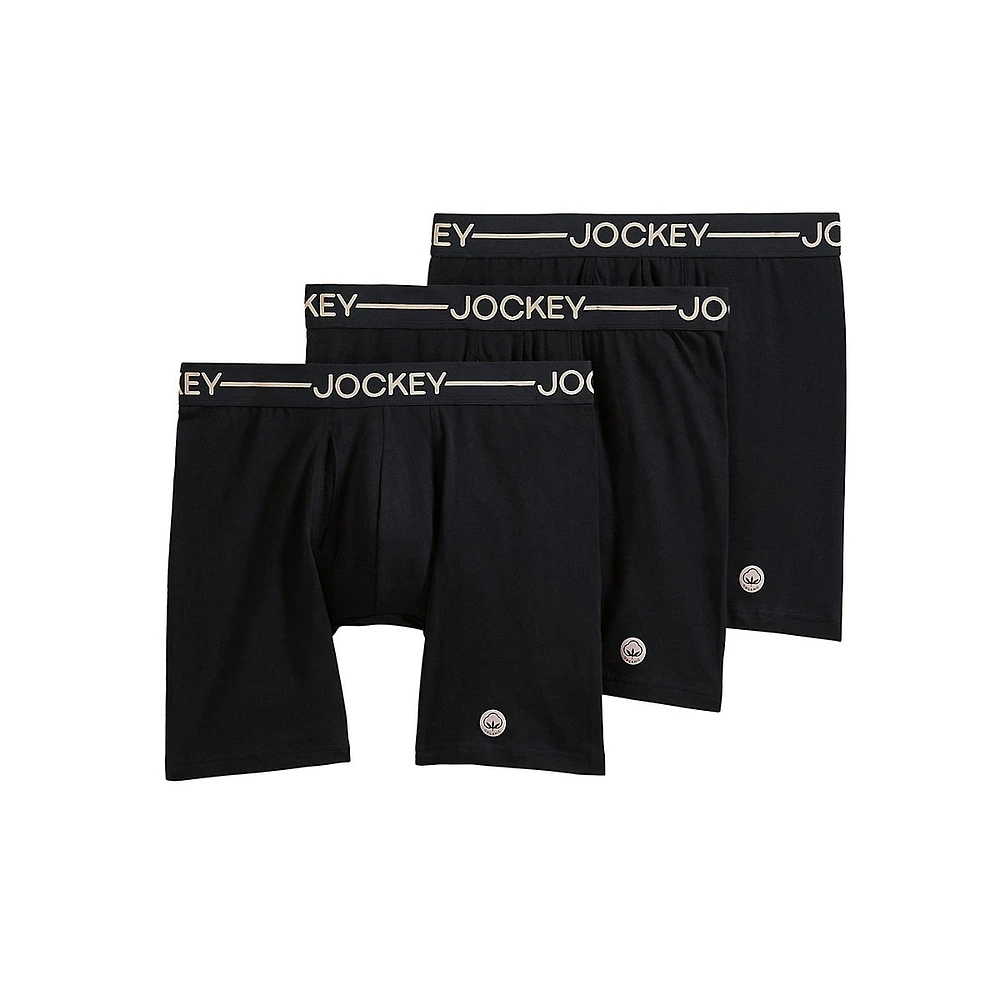 Jockey 3-Pack Stretch-Organic Cotton Boxer Briefs