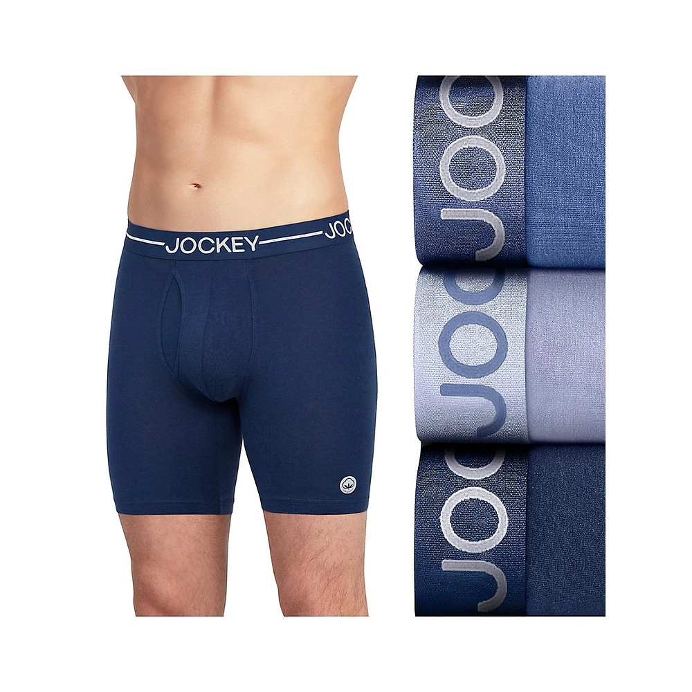 3-Pack Stretch-Organic Cotton Boxer Briefs
