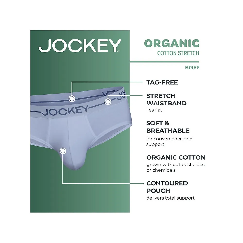 Jockey Organic Cotton Stretch Logo Thong - 3 Pack