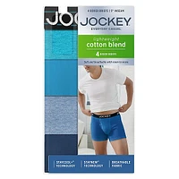 4-Pack Everyday Casual Cotton Blend 5-Inch Boxer Briefs