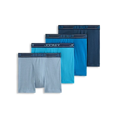 4-Pack Everyday Casual Cotton Blend 5-Inch Boxer Briefs