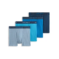 4-Pack Everyday Casual Cotton Blend 5-Inch Boxer Briefs