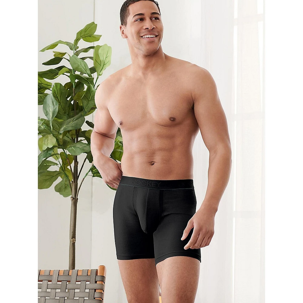 Chafe-Proof Pouch Cotton Stretch 6-Inch Boxer Briefs