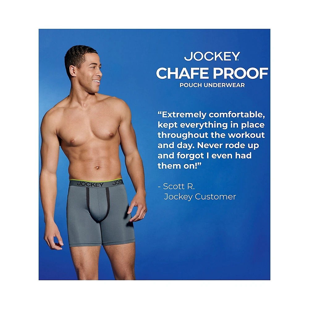 Chafe-Proof Pouch Cotton Stretch 6-Inch Boxer Briefs