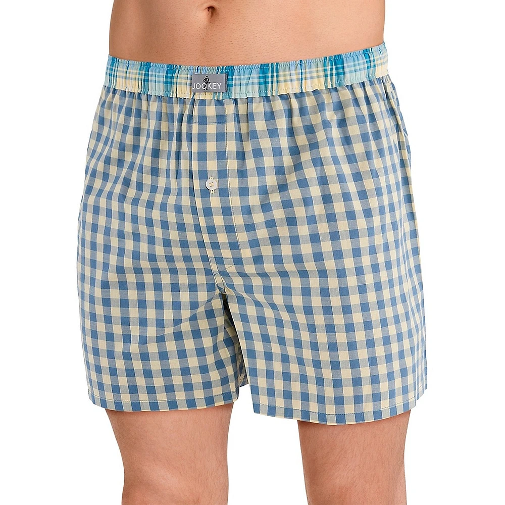 Plaid Cotton Boxer Briefs