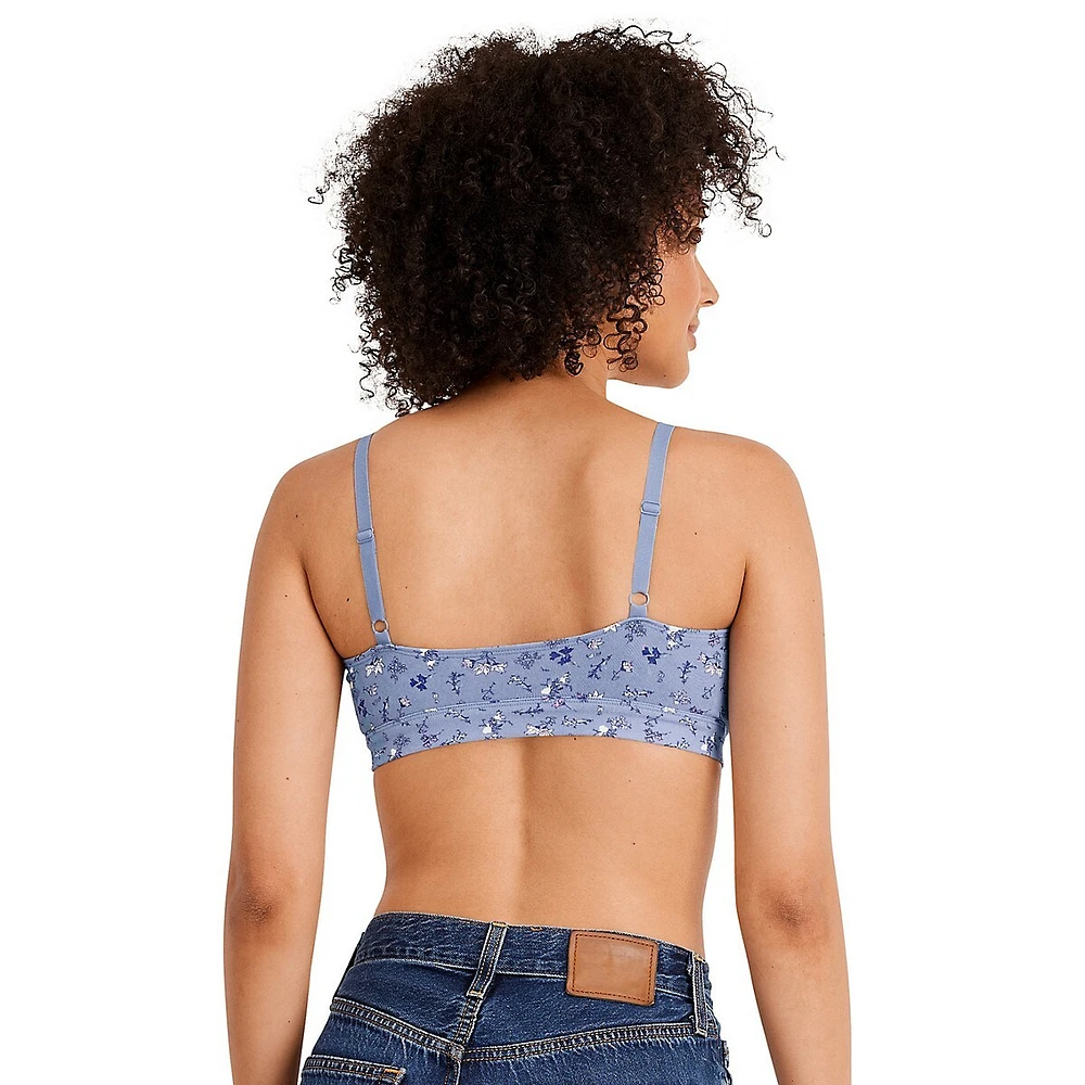 Soutien-gorge triangle léger et extensible à bretellesen coton biologique