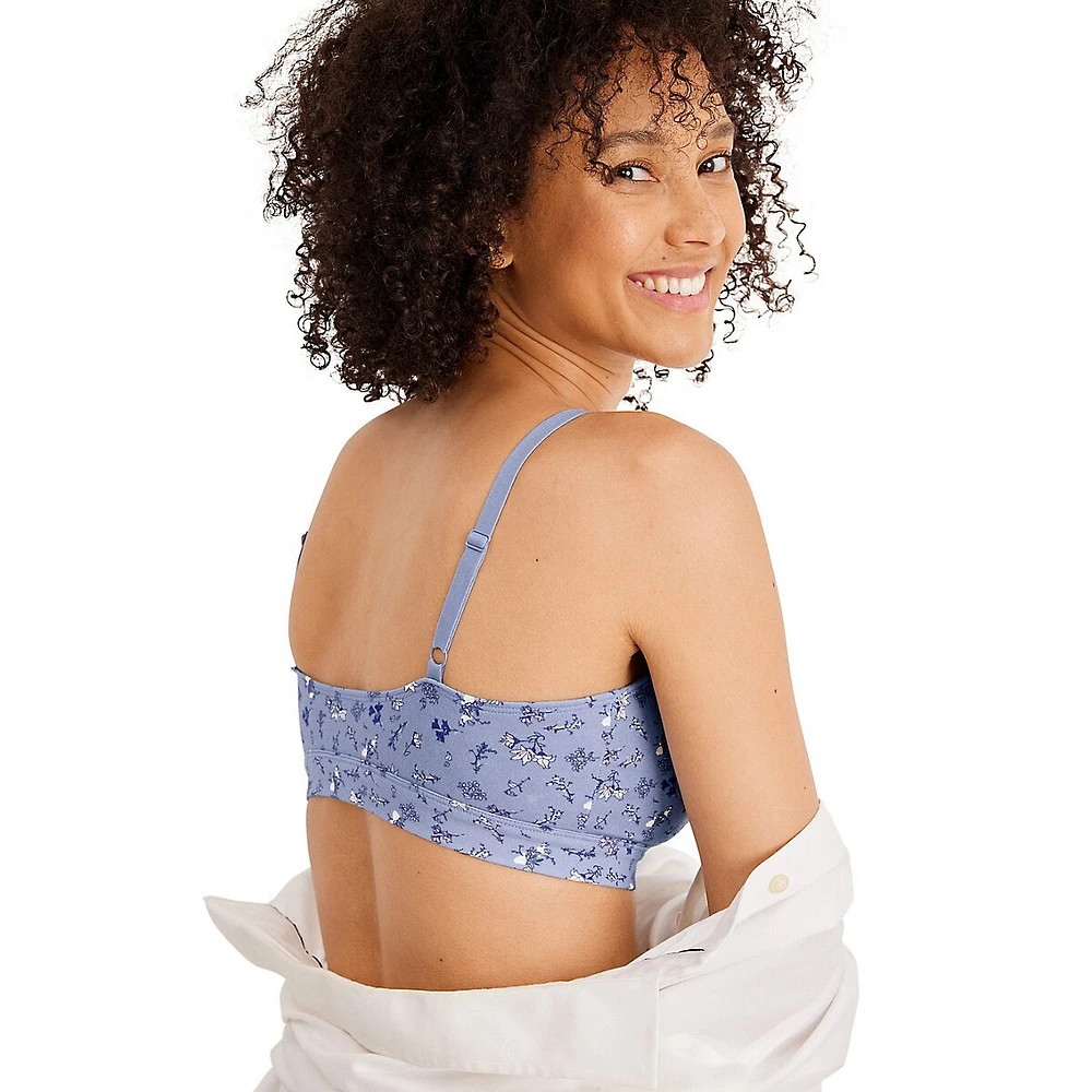 Soutien-gorge triangle léger et extensible à bretellesen coton biologique