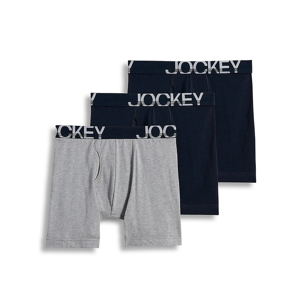 Caleçon boxeur ajusté à jambe longue 18 cm (7 po) ActiveStretch, paquet de trois