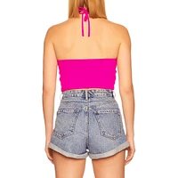 Ruched Crop Halter Top