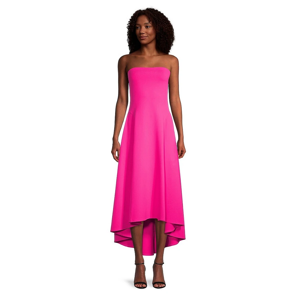 Strapless A-Line Midi Dress