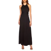 Tied Gathered Halter Maxi Dress